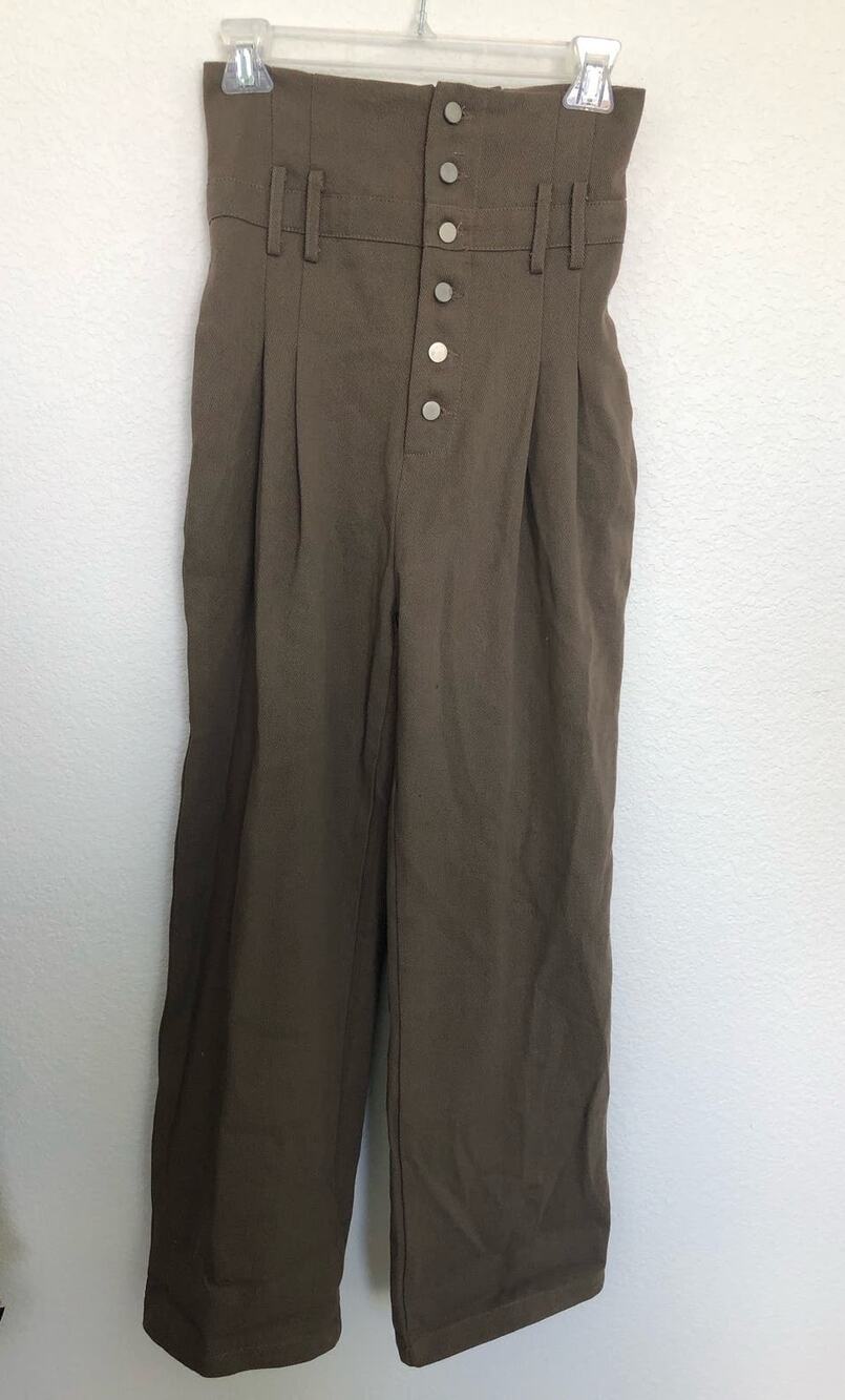 SHEIN Army Green High Waisted Corset Trouser Pants - S